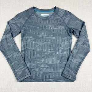 Columbia Long-Sleeve Shirt Kids Size XS 6/7 Gray Camouflage Camo Athletic